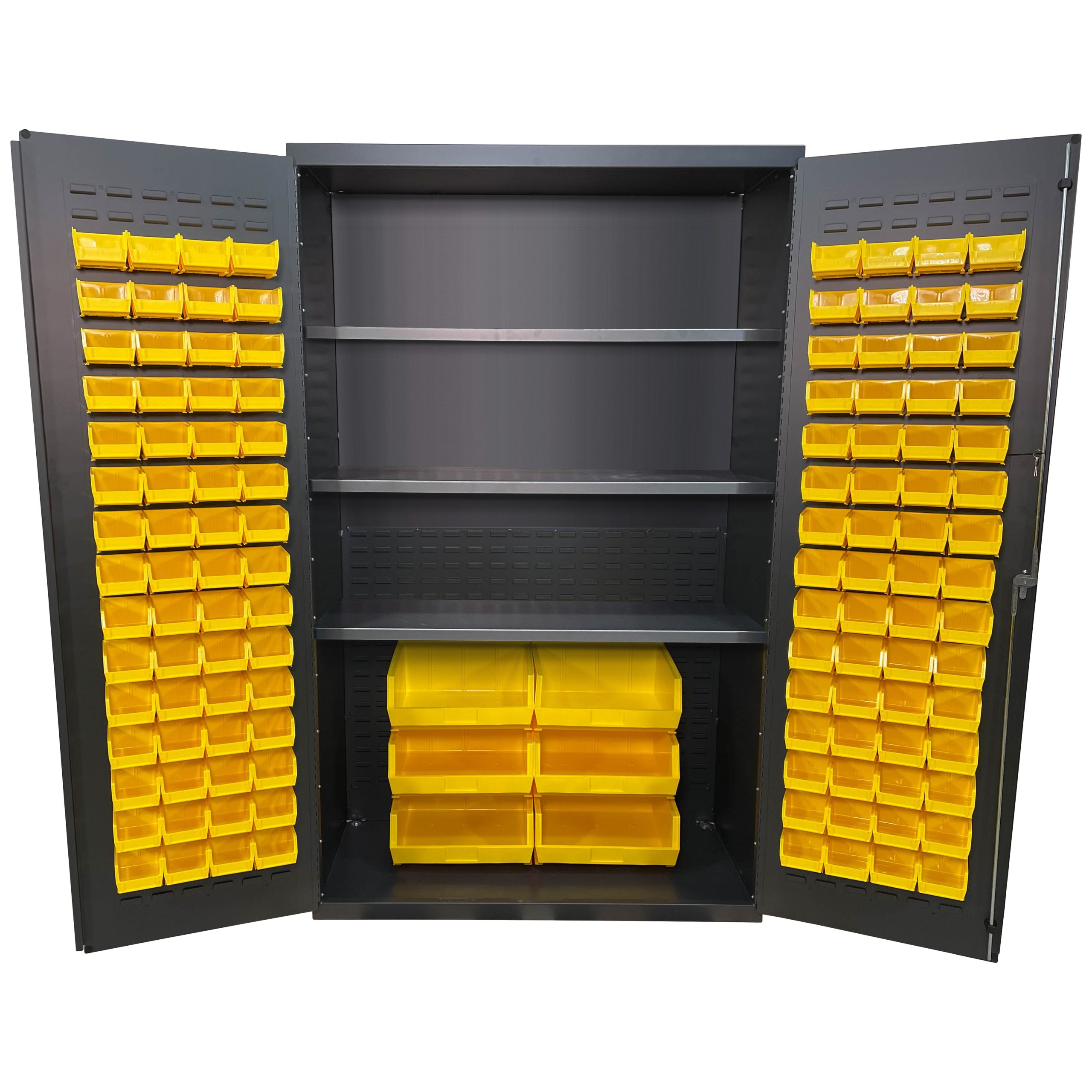 Bin & Shelf Cabinet, Half Bins, 48x78"