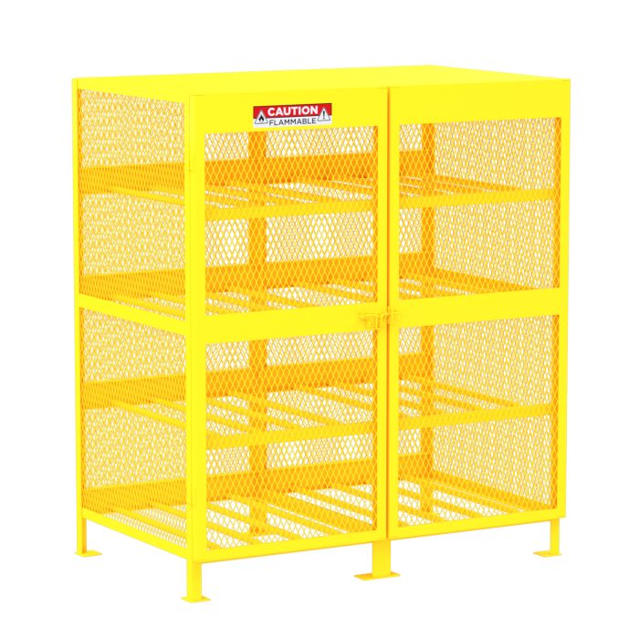 Gas Cylinder Storage Cabinet, Horizontal, 16 Cylinders