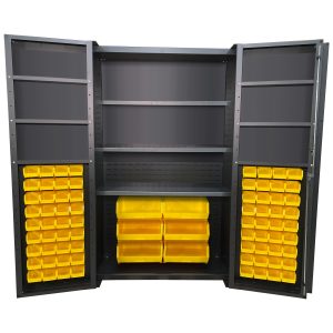Deep Door Bin & Shelf Cabinet, Half Bins, 48x78"