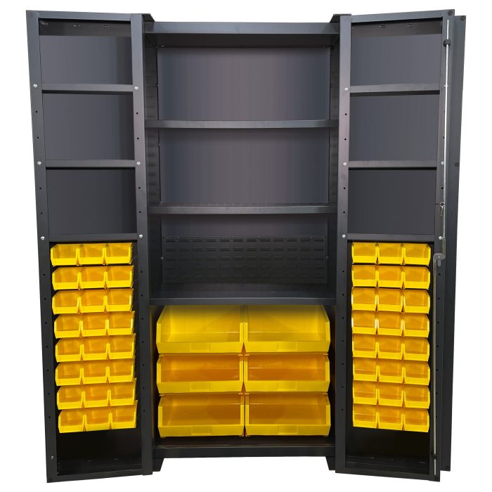 Deep Door Bin & Shelf Cabinet, Half Bins, 36x78"
