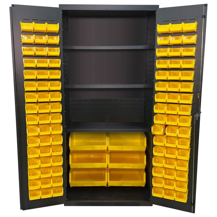 Bin & Shelf Cabinet, Half Bins, 36x78"