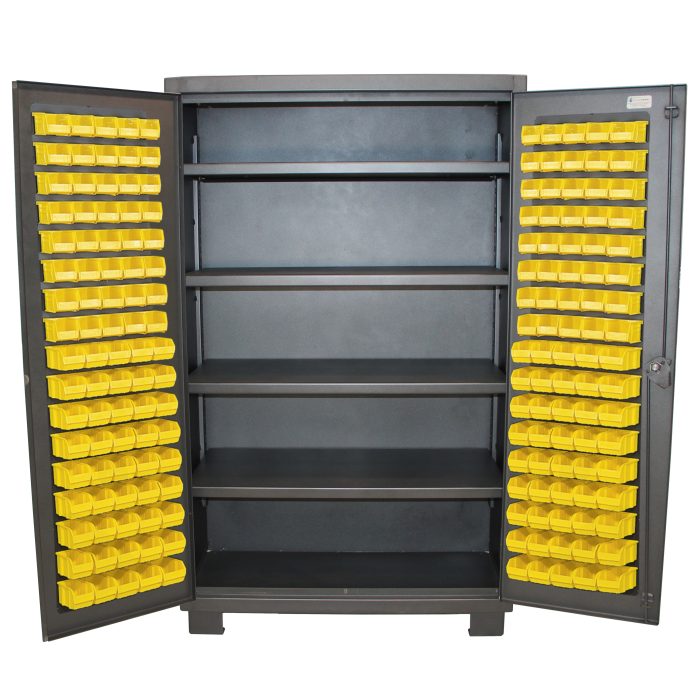 12 Gauge Heavy Duty Cabinet, 48x78", (128) Bins