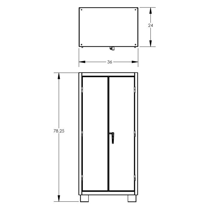 12 Gauge Heavy Duty Cabinet, 36x78