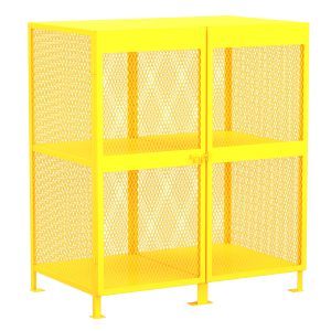 Gas Cylinder Storage Cabinet, Shelf, 16 Cylinders