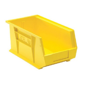 Large (L) Plastic Bins - Hanging/Stackable, 1 Case (12 Bins), Yellow, 8¼"W x 14¾"D x 7"H