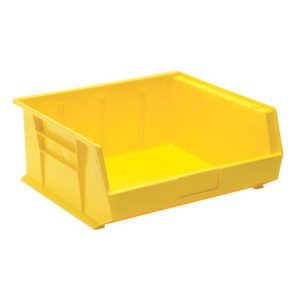 X-Large (XL) Plastic Bins - Hanging/Stackable, 1 Case (6 Bins), Yellow, 16½"W x 14¾"D x 7"H