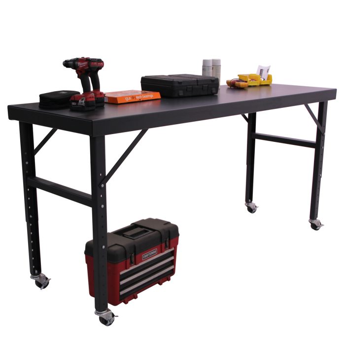 Mobile Adjustable Height Work Table, 96"W x 48"D